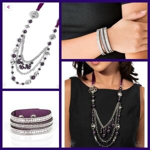 Elegant Silver and Purple Jewelry Set NWT